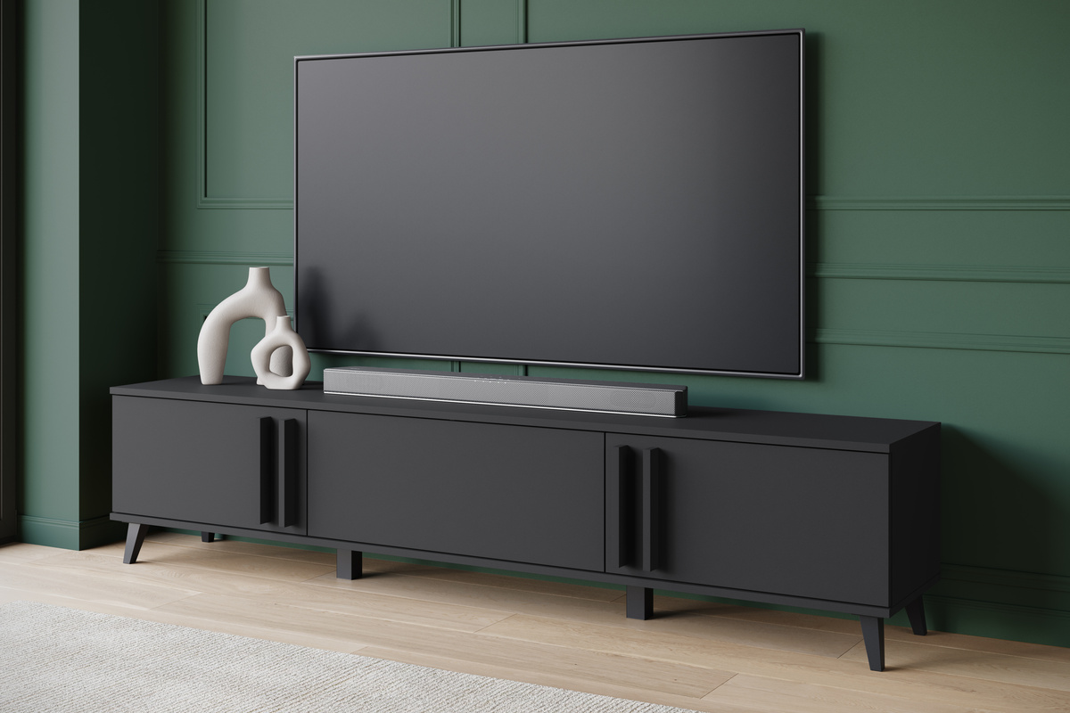 Szafka RTV pod telewizor 180 cm HOMELY czarny grafit