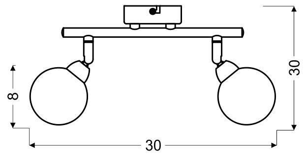 Chromowana lampa ścienna listwa do salonu KALEIDOSCOPE 2x4W LED G9