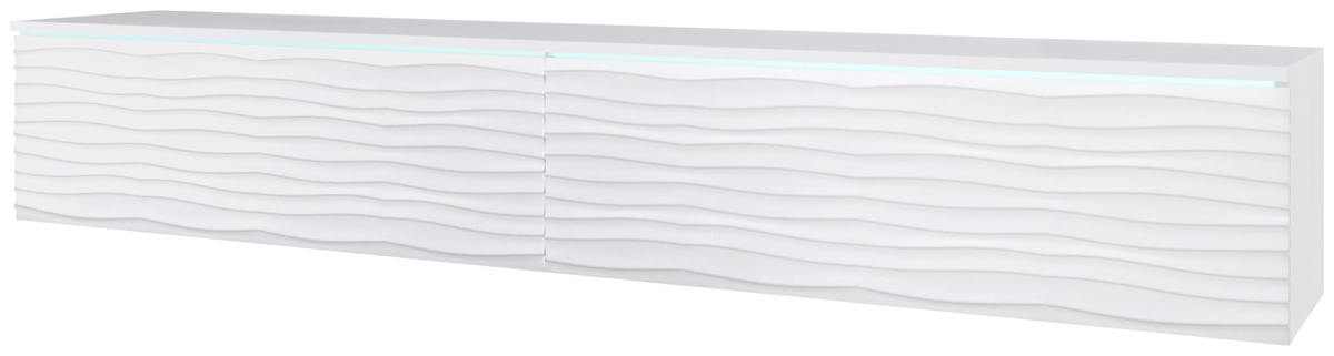 Szeroka szafka RTV wisząca 180 cm BROMI wzór fali