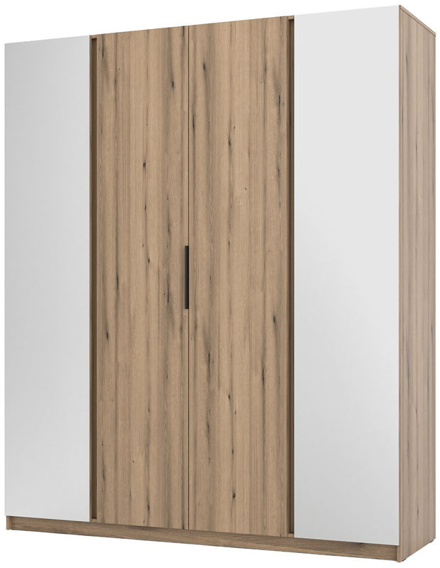 Szafa czterodrzwiowa z lustrem i półkami 200 cm KARAT