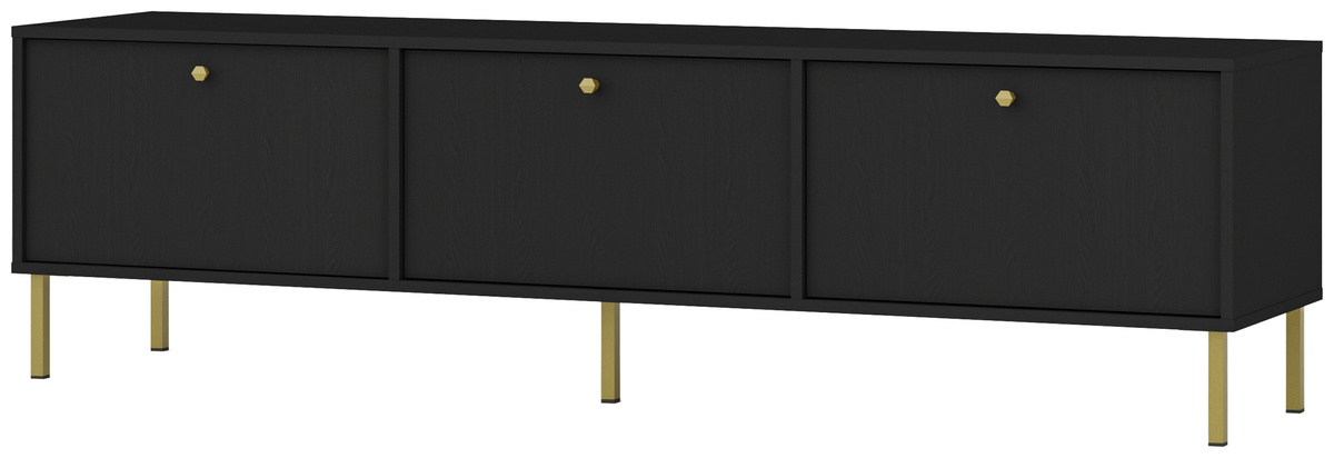 Nowoczesna czarna szafka RTV pod telewizor 180 cm TOKEN