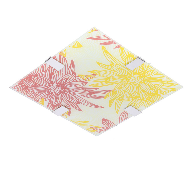 Biały plafon sufitowy LED zintegrowany do salonu GEORGIA szkło