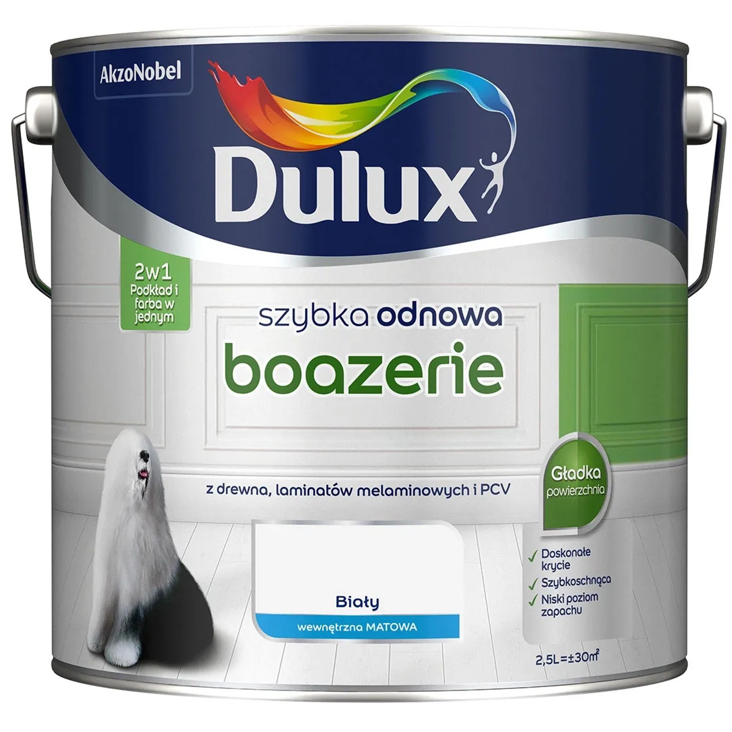 Dulux Szybka Odnowa Boazerie biały mat 2,5 L
