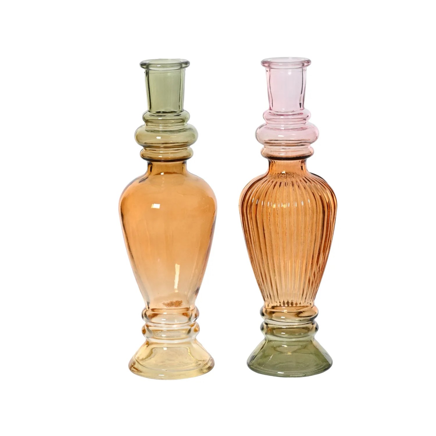 Świecznik szklany transparentny, mix - wys. 22 cm