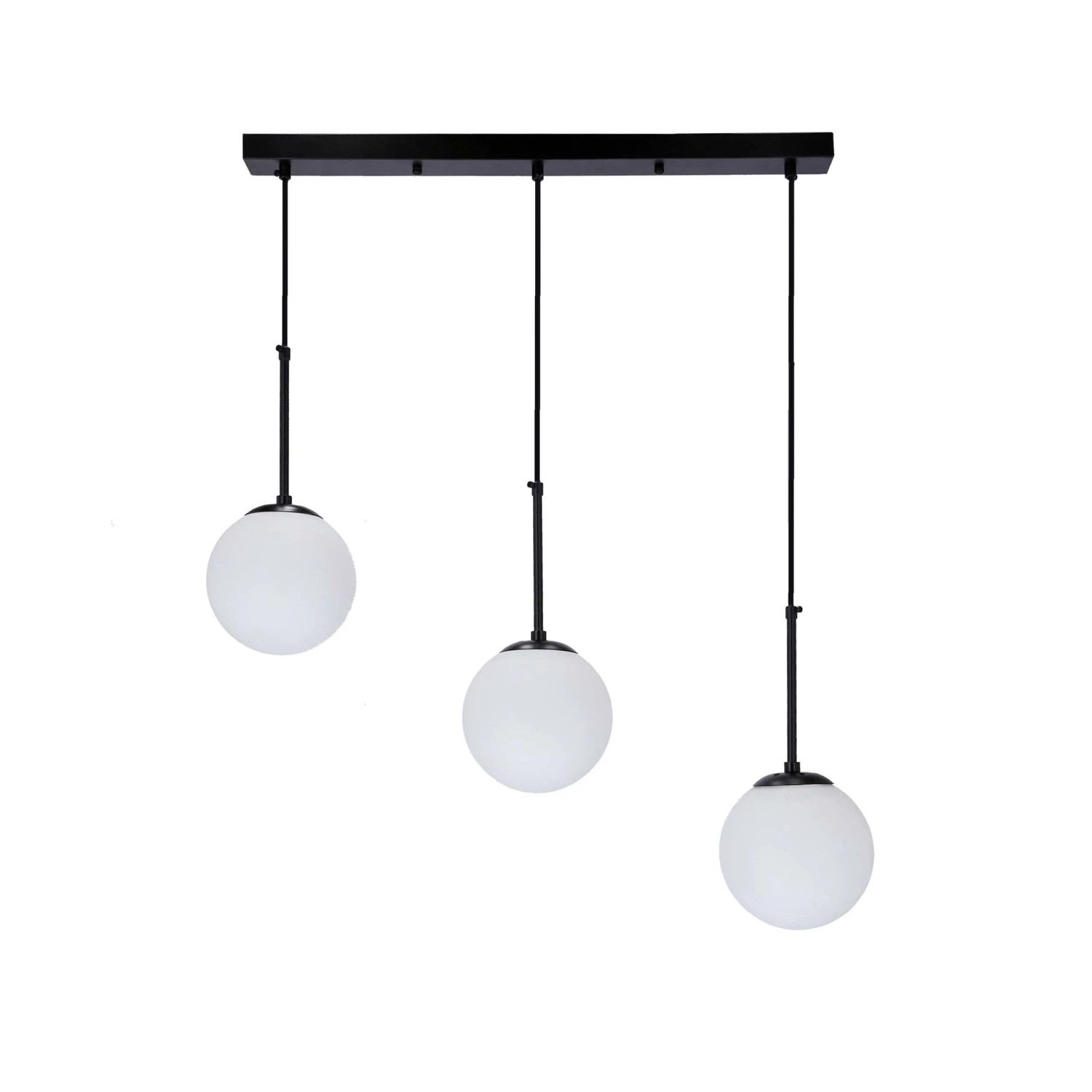 Candellux Lampa wisząca EMOP 3xE27 40W czarna z białymi kloszami
