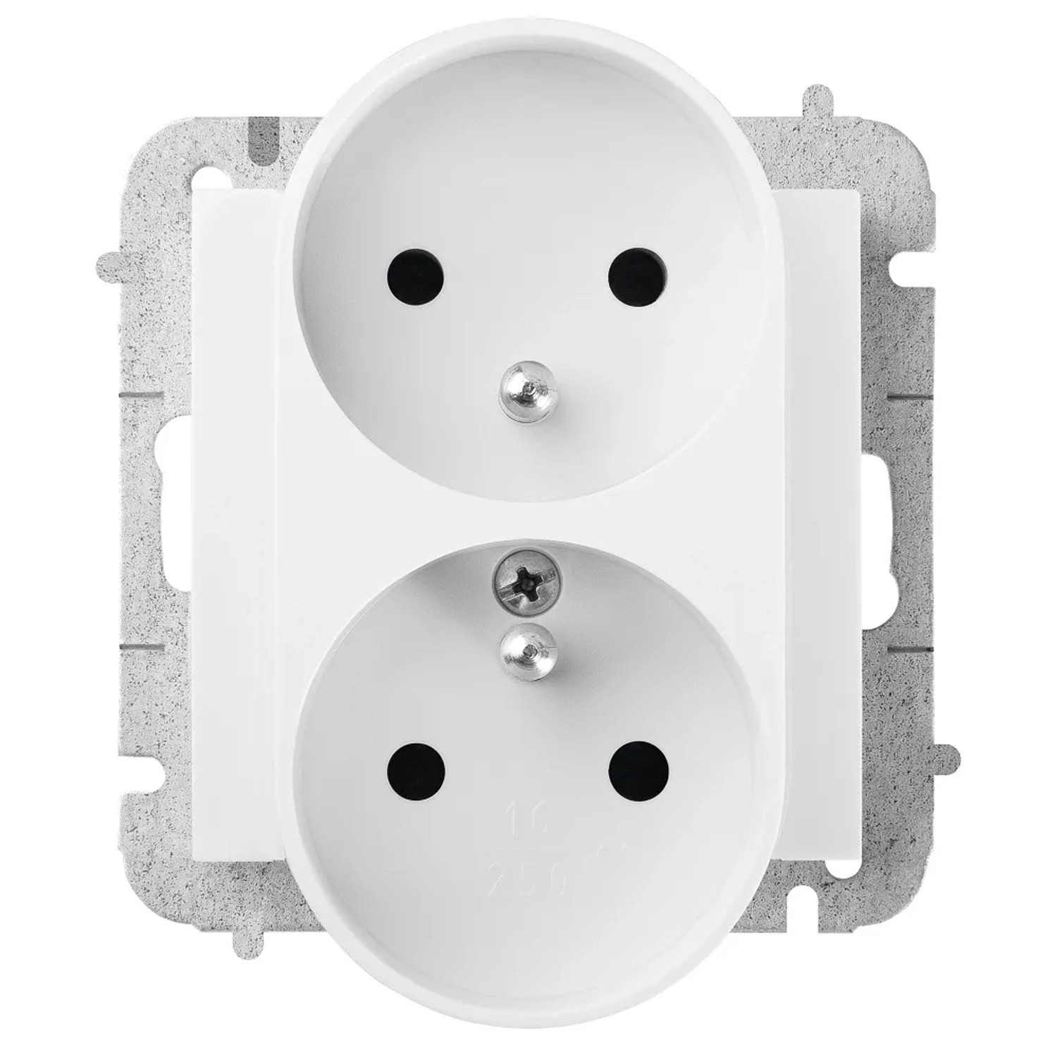 Elektro-Plast Gniazdo podwójne z uziemieniem Santra białe