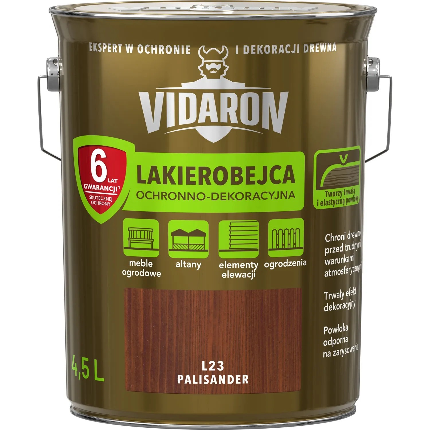 Vidaron Lakierobejca ochronno-dekoracyjna palisander 4,5 l