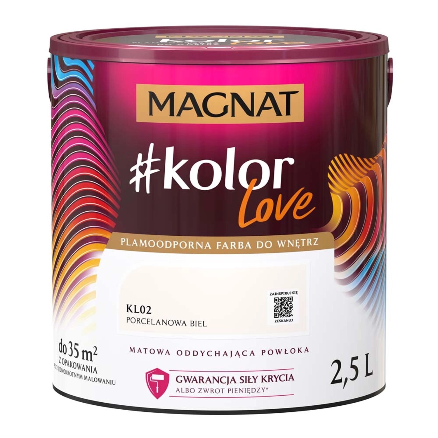 Farba Magnat KolorLove porcelanowa biel 2,5 l