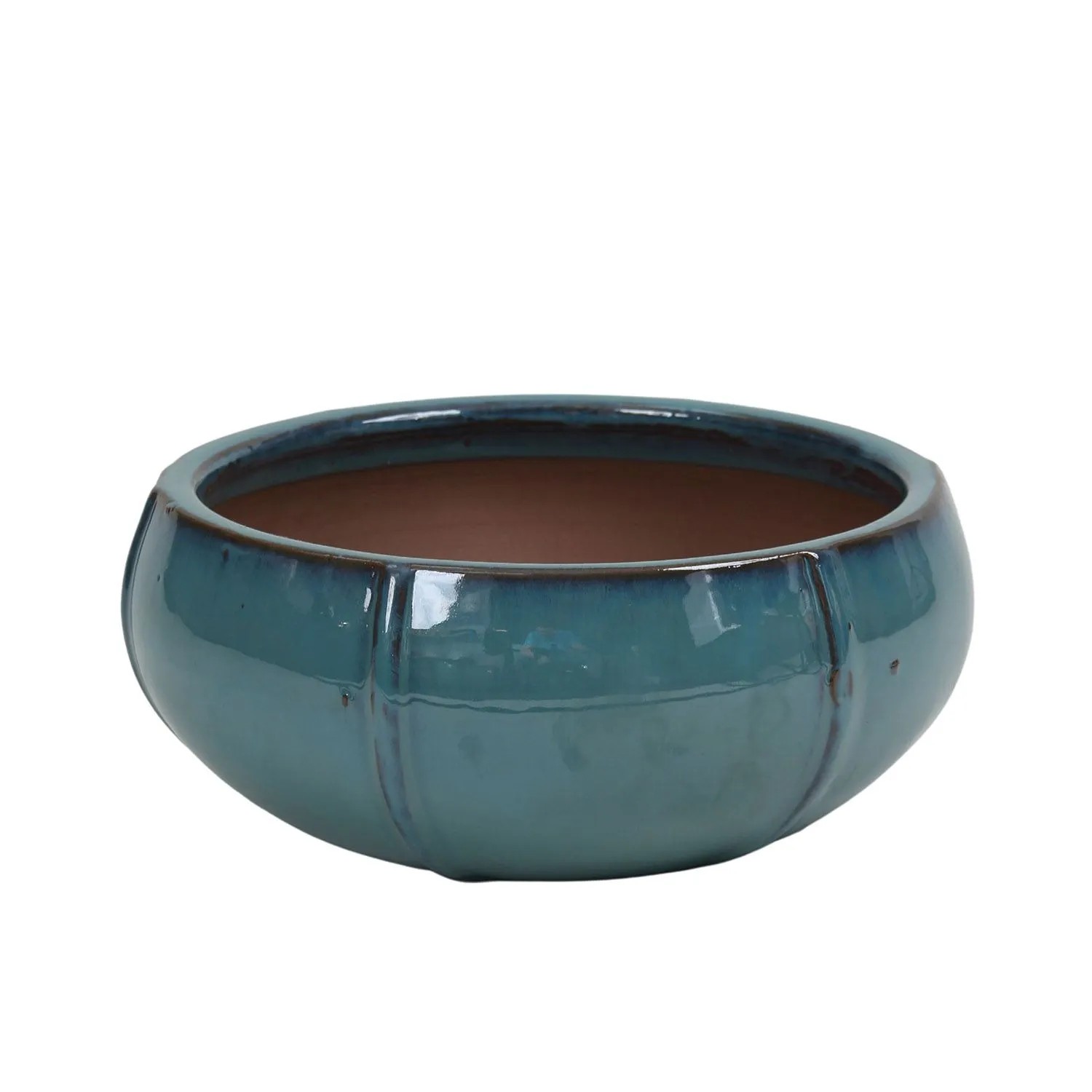 Donica Rib szkliwiona morski błękit - 33,5x14 cm