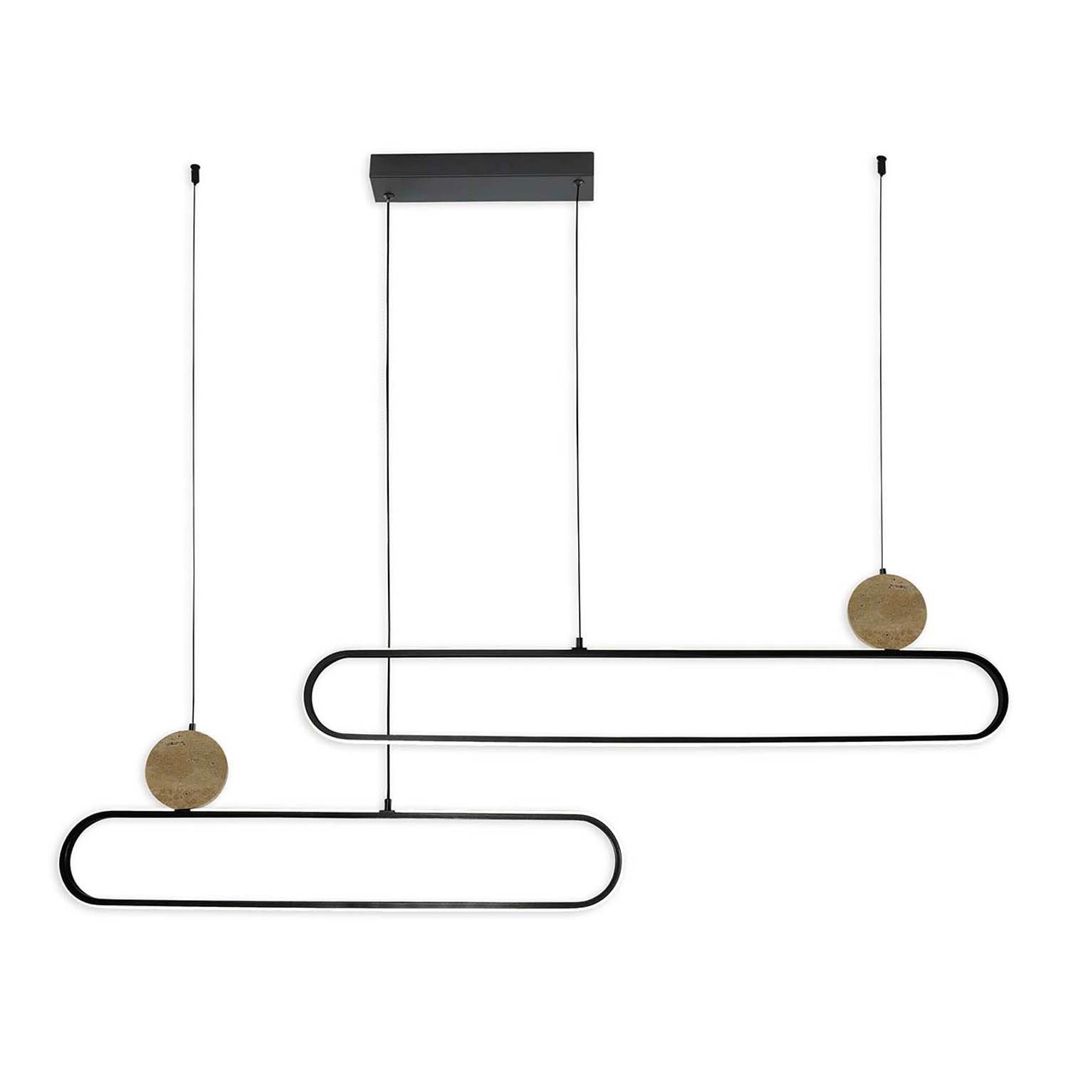 Goldlux Lampa wisząca LED FLORENTYNA 48W 4000K 6000lm czerń+trawertyn