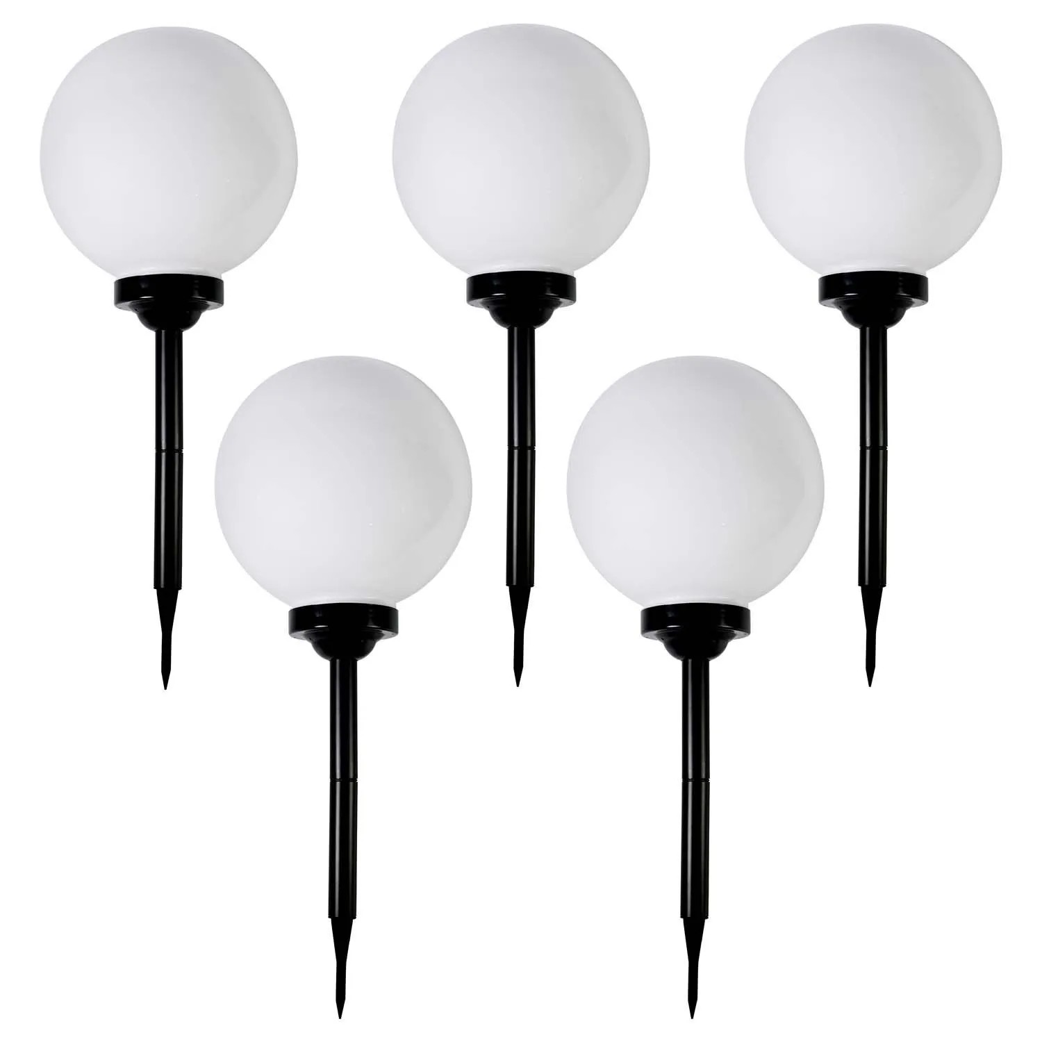 4iQ Zestaw 5 lamp solarnych LED ZENIT czarnych śr. 30 cm