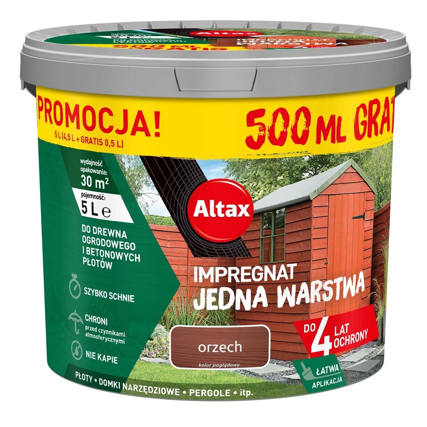 Altax Impregnat Jedna Warstwa orzech 5l