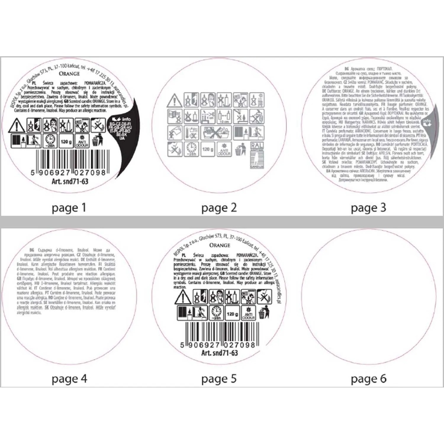 Świeca w słoiku pomarańcza 7x9,9cm