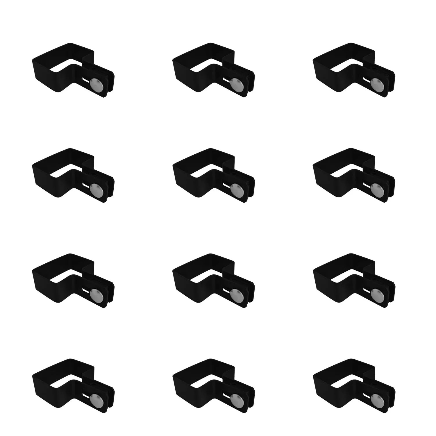 Obejma końcowa czarna matowa 4 x 6 cm - 12 szt.