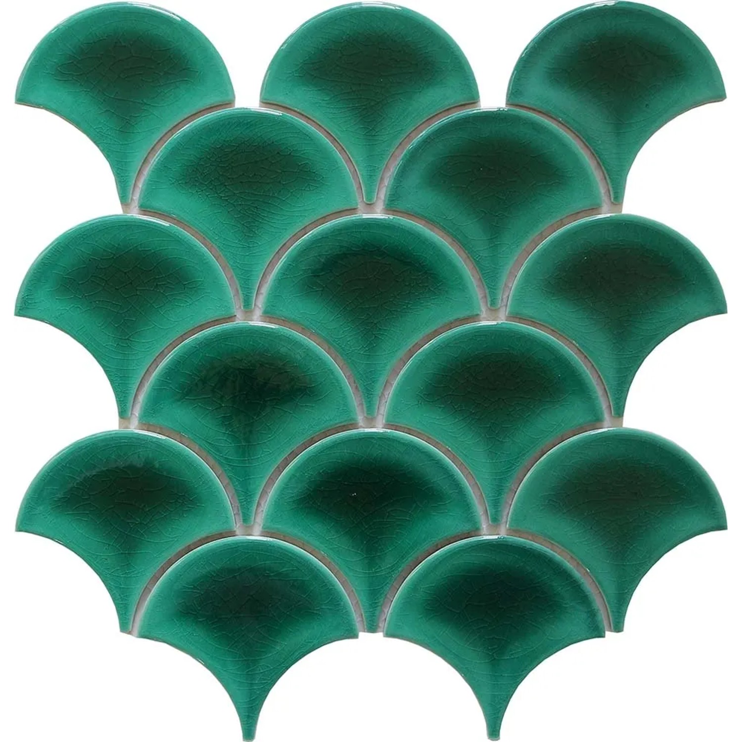 Mozaika ceramiczna łuska zielona 25,9 cm x 27,3 cm