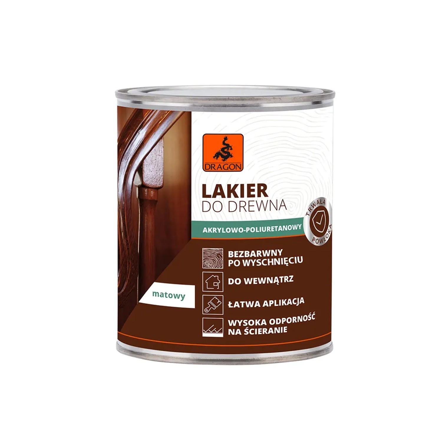 Dragon Lakier poliuretanowy do drewna mat 750 ml