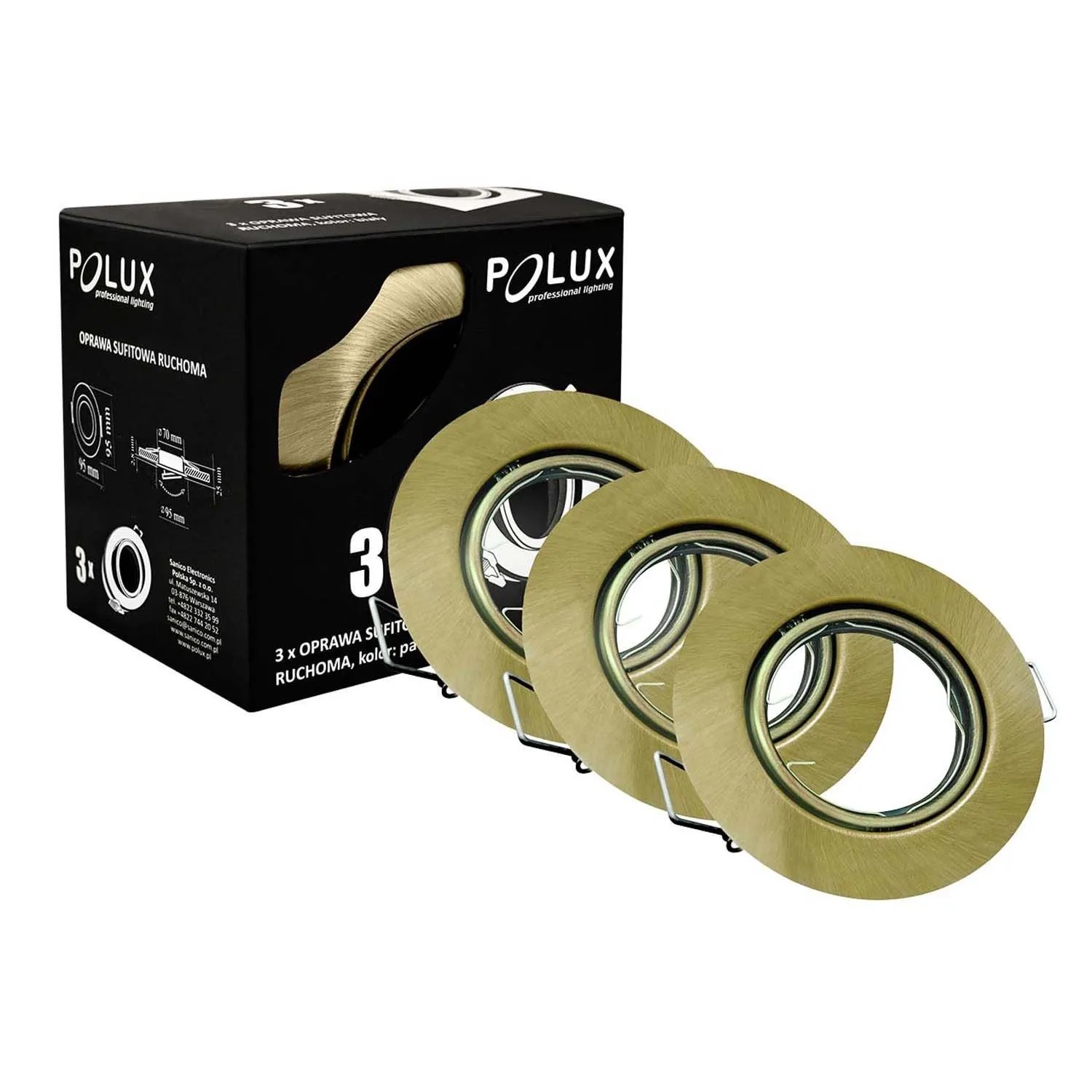 Goldlux Oczko podtynkowe regulowane OPIN MR16 8W LED patyna 3 szt.