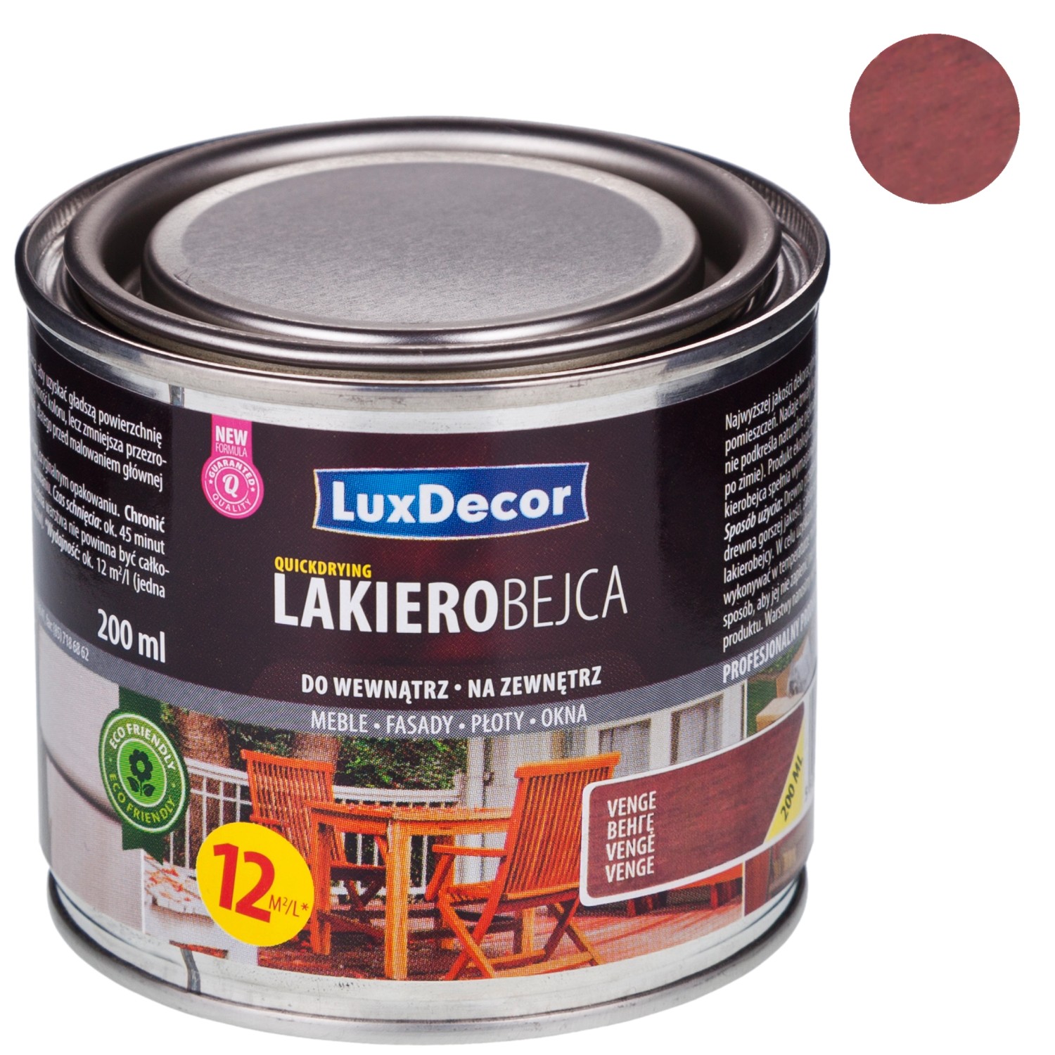 LuxDecor Lakierobejca do drewna wenge 200 ml