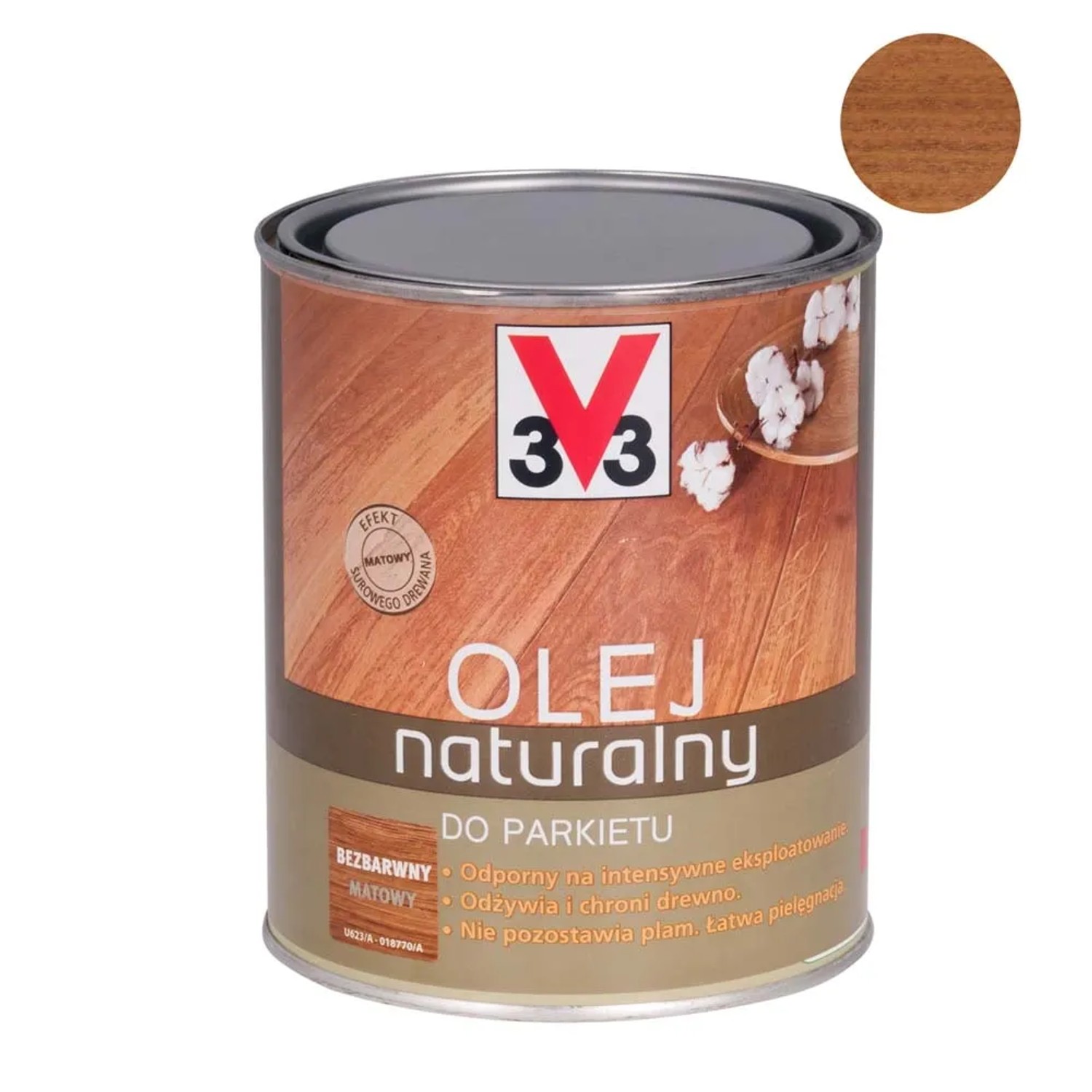V33 Olej naturalny do parkietu mat bezbarwny 1L