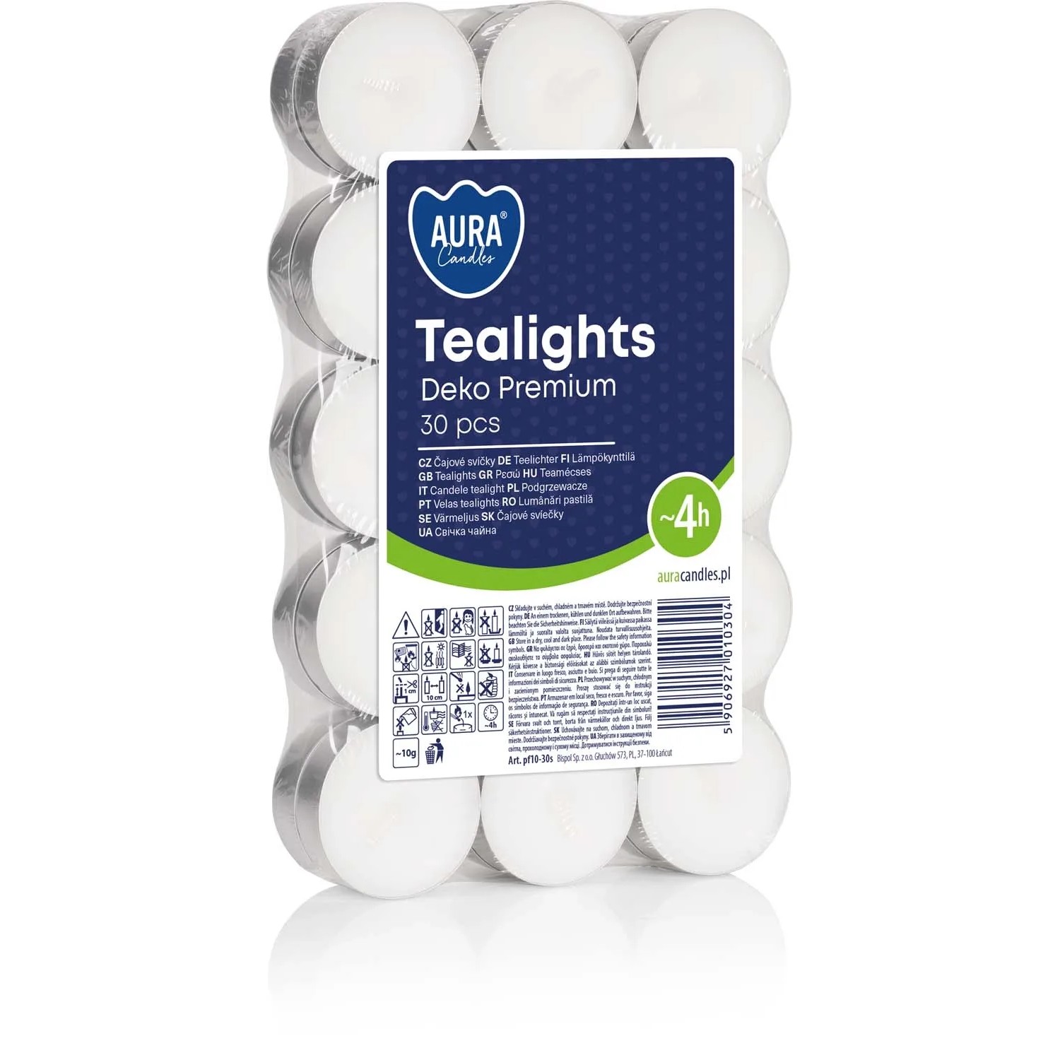 Świeca Tea light biała - 30 szt.