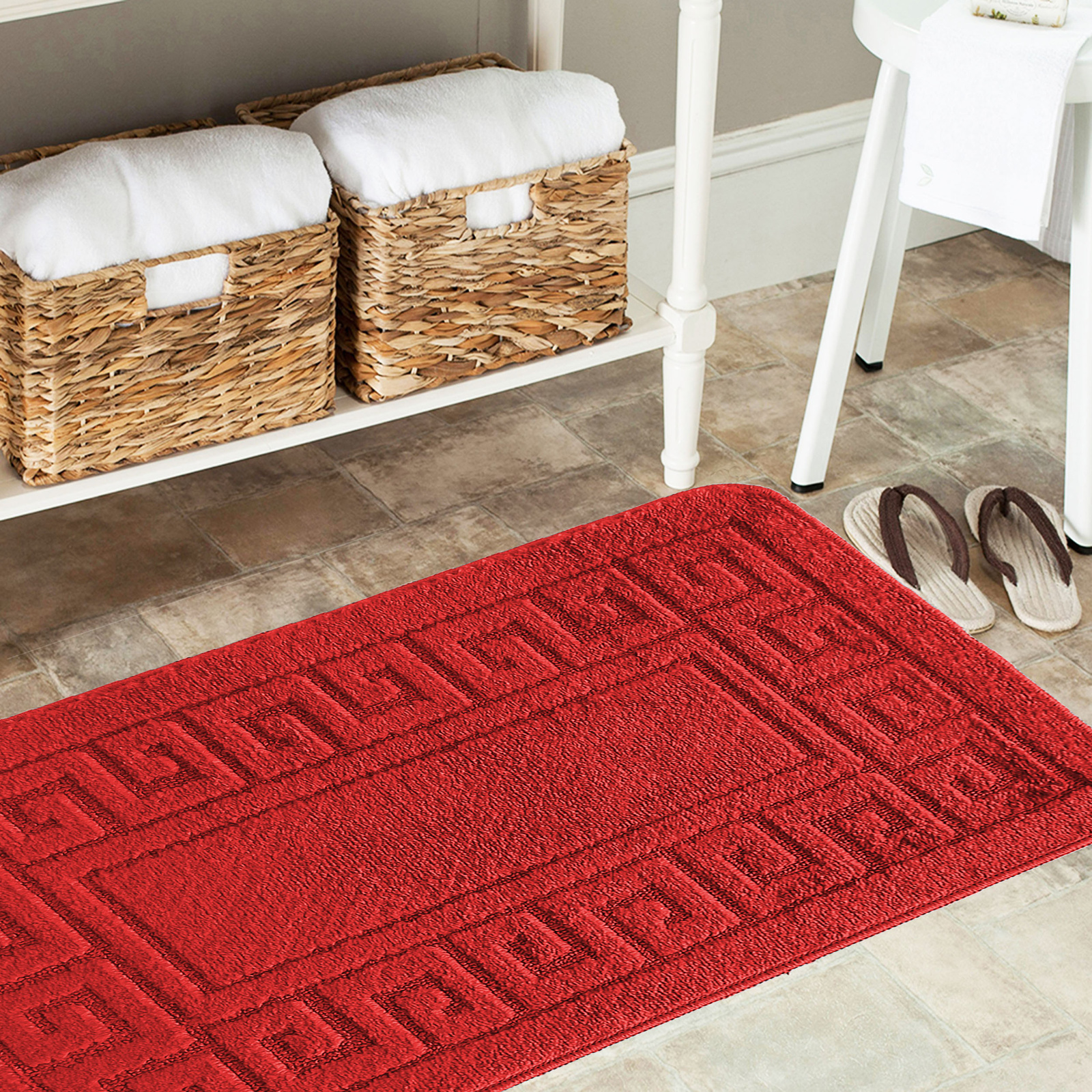 Komplet łazienkowy z wycięciem pod toaletę Montenegro GRECKA Czerwień