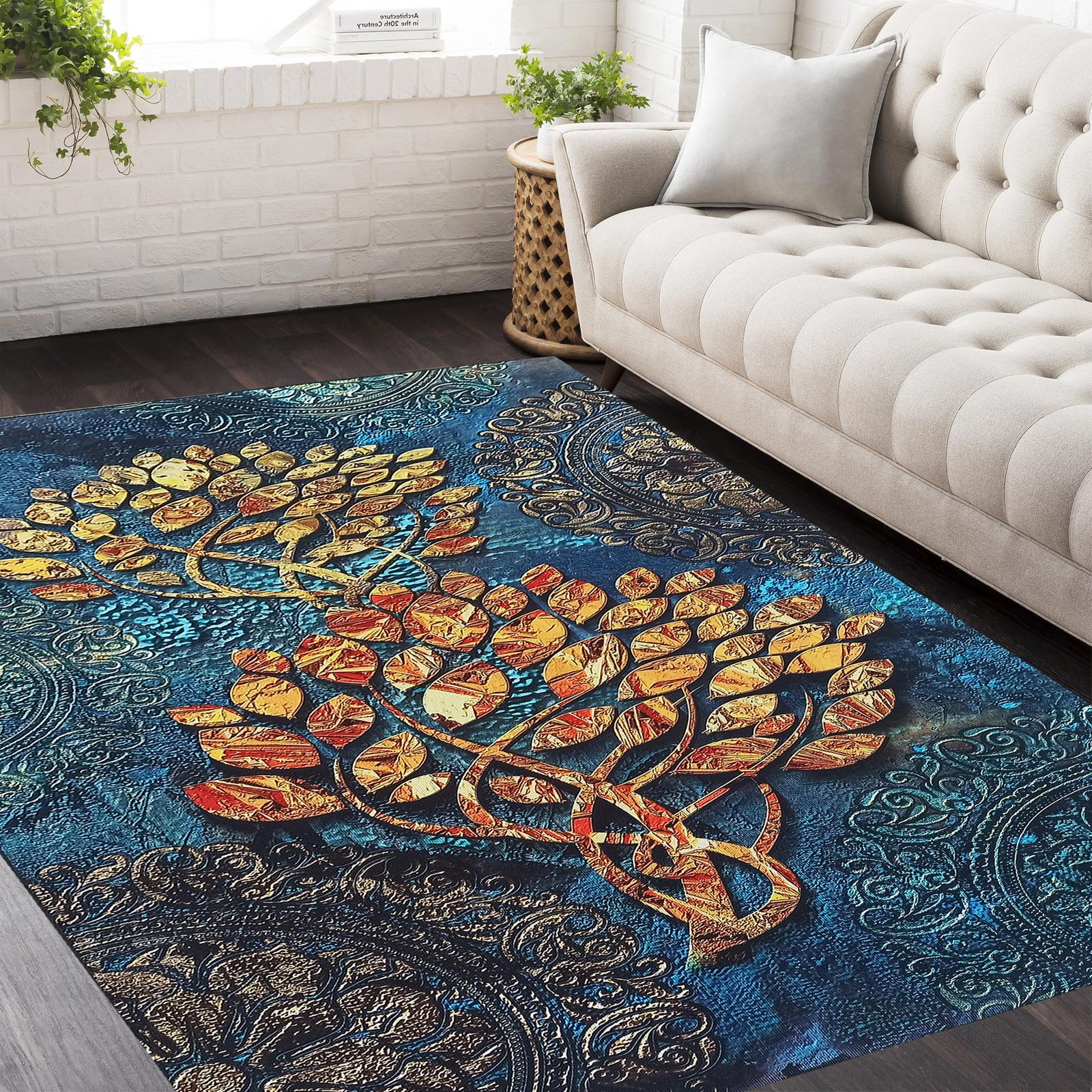 Dywan antypoślizgowy Heos New 125 drzewo szczęścia- bez frędzli