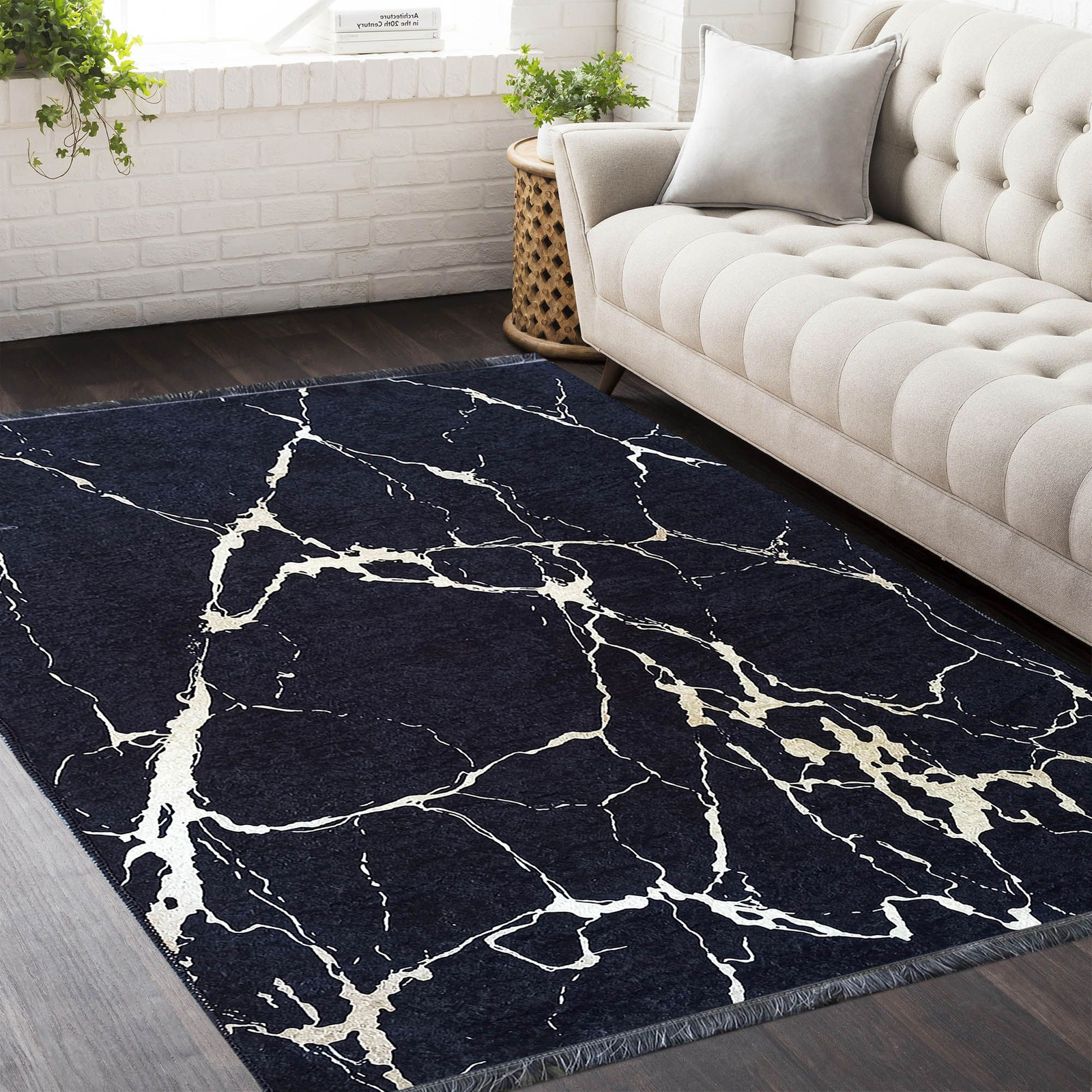 Dywan nowoczesny Opal 100- czarno- złoty