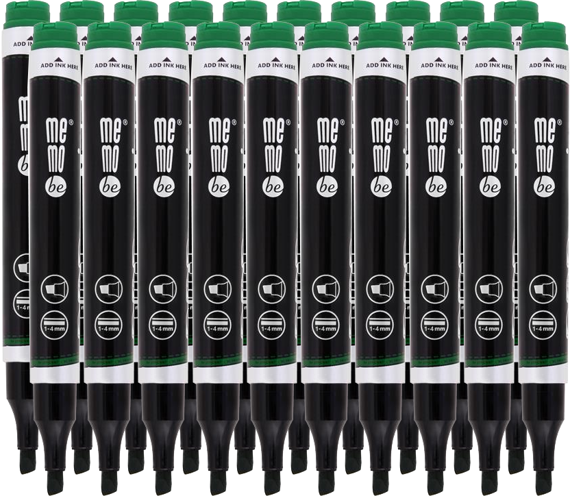 20x Marker permanentny MemoBe, ścięta, zielony