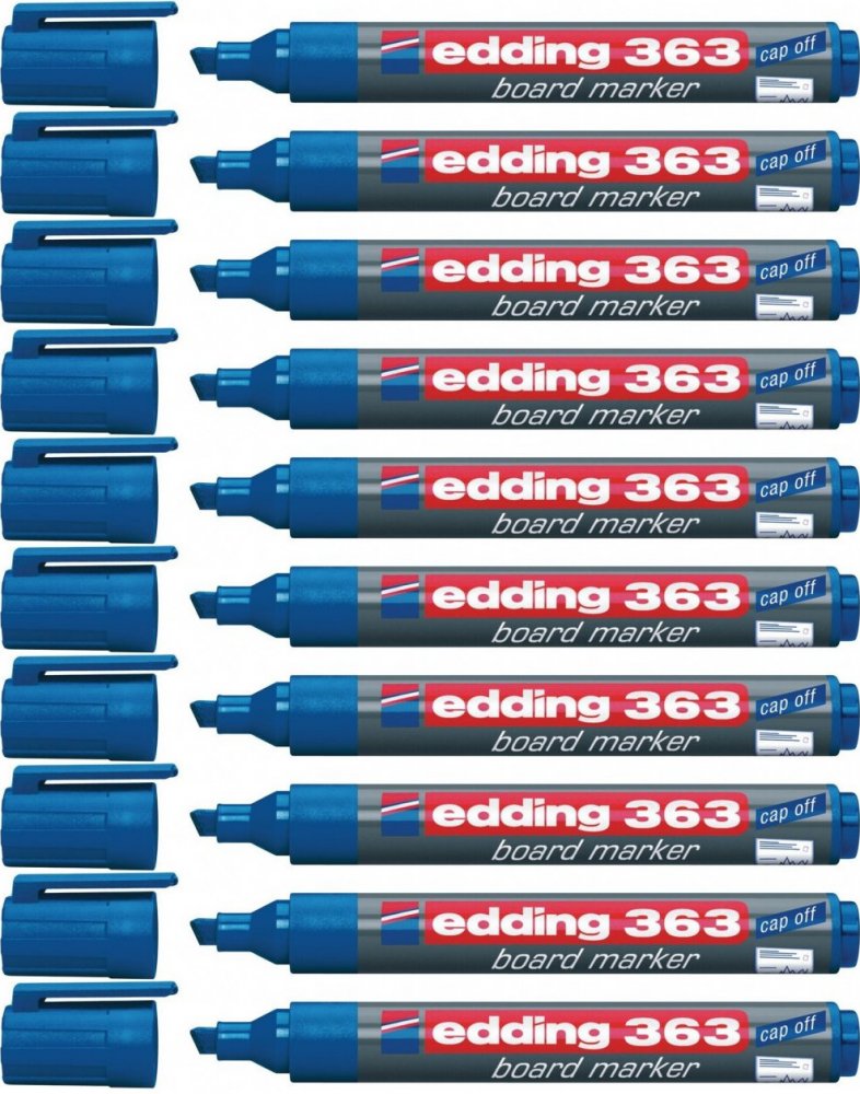 10x Marker suchościeralny edding 363, ścięta niebieski