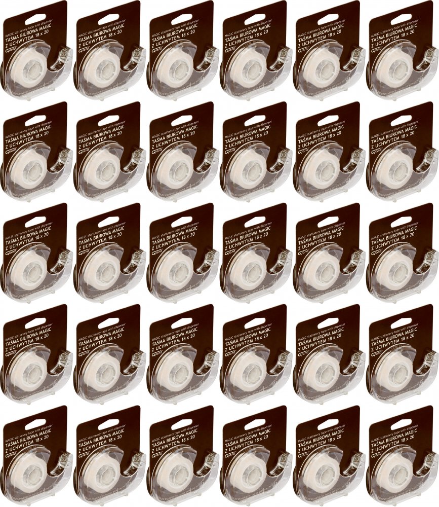 50x Taśma klejąca Grand Magic, z podajnikiem, 18mmx20m, przezroczysty