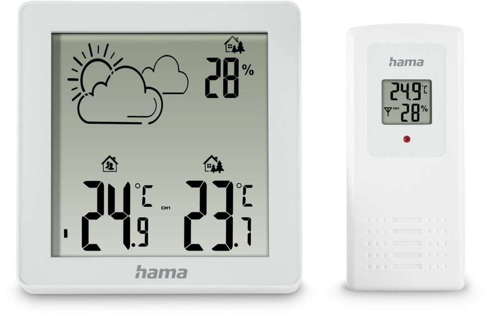 Stacja pogodowa Hama Zakynthos, z czujnikiem zewnętrznym, biały