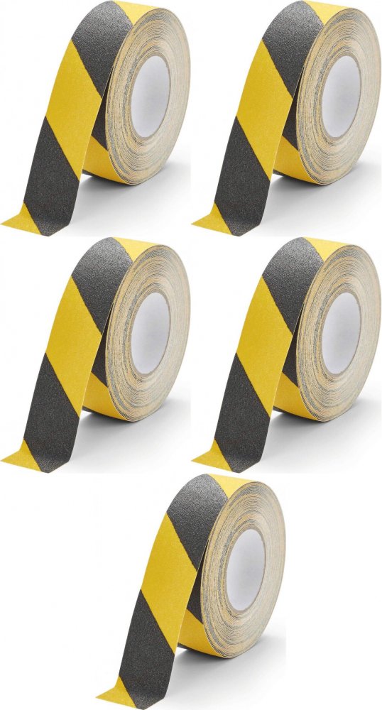 5x Taśma antypoślizgowa Durable Duraline Grip, 50mmx15m, żółto-czarny