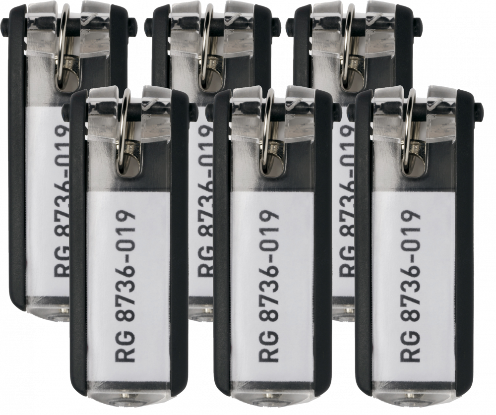 Zawieszki do kluczy Durable, 6 sztuk, czarny