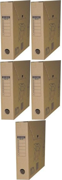 5x Pudło archiwizacyjne Elba Tric, A4, 55 mm, brązowy