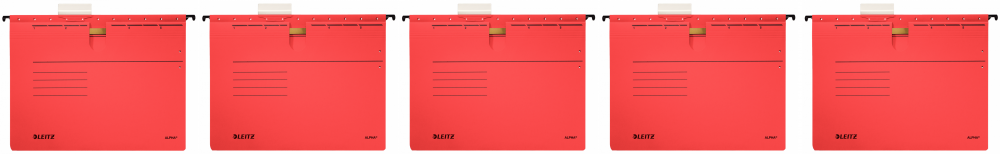 5x Skoroszyt zawieszany Leitz Alpha, A4, 348x270mm, 225g/m2, czerwony