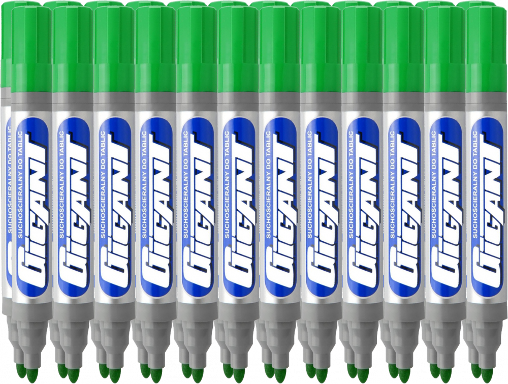 24x Marker suchościeralny Kamet, Gigant, okrągła, 3mm, zielony