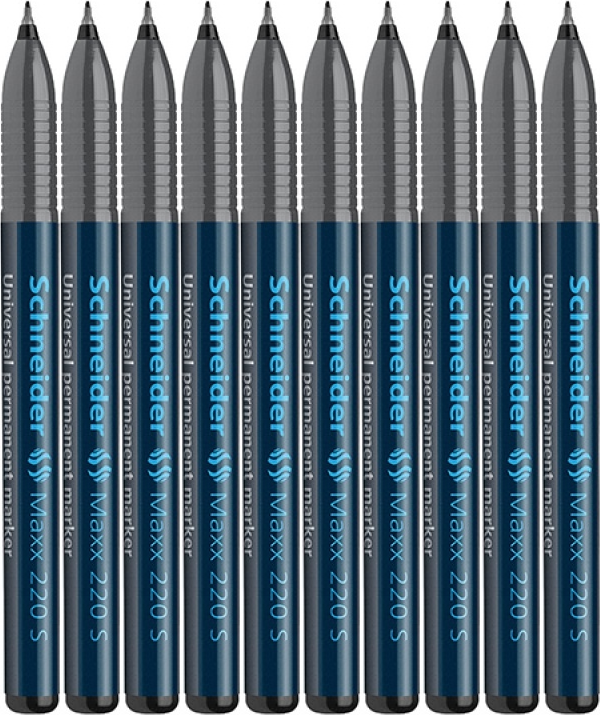 10x Foliopis permanentny Schneider Maxx 220, okrągła, S, 0.4 mm, czarny