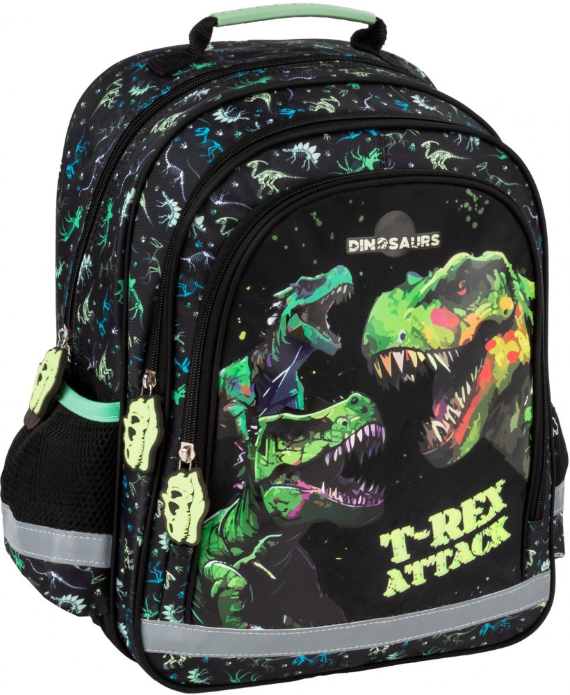 Plecak szkolny Derform 15 B Dinozaur 20, dwukomorowy, 18l, 38x28x18cm