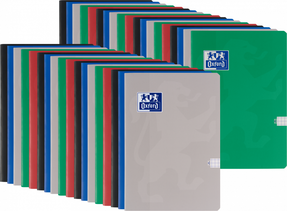 40x Zeszyt w kratkę Oxford Esse, A5, miękka oprawa, 60 kartek, mix kolorów