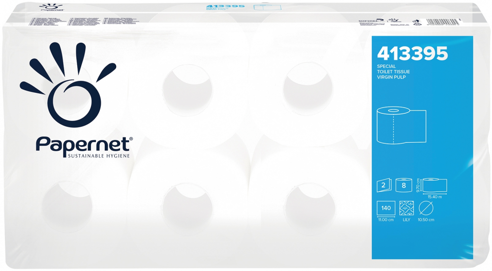 Papier toaletowy Papernet, 2-warstwowy, w rolce, 8 sztuk, biały