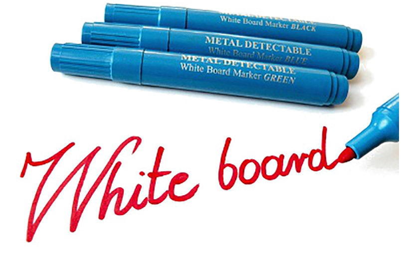 3x Marker ścieralny wykrywalny Prohaccp, okrągła, obudowa kolor niebieski, tusz czerwony