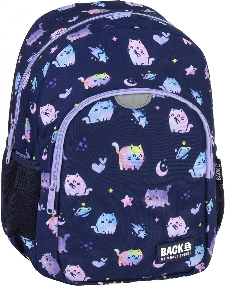 Plecak szkolny BackUP T Violet Kittens, dwukomorowy, 20l, 34x26x14cm