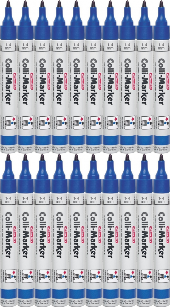 20x Marker permanentny Herlitz Colli, okrągła, 1-4mm, niebieski