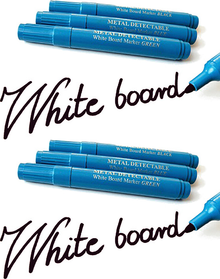 6x Marker ścieralny wykrywalny Prohaccp, okrągła, obudowa kolor niebieski, tusz czarny