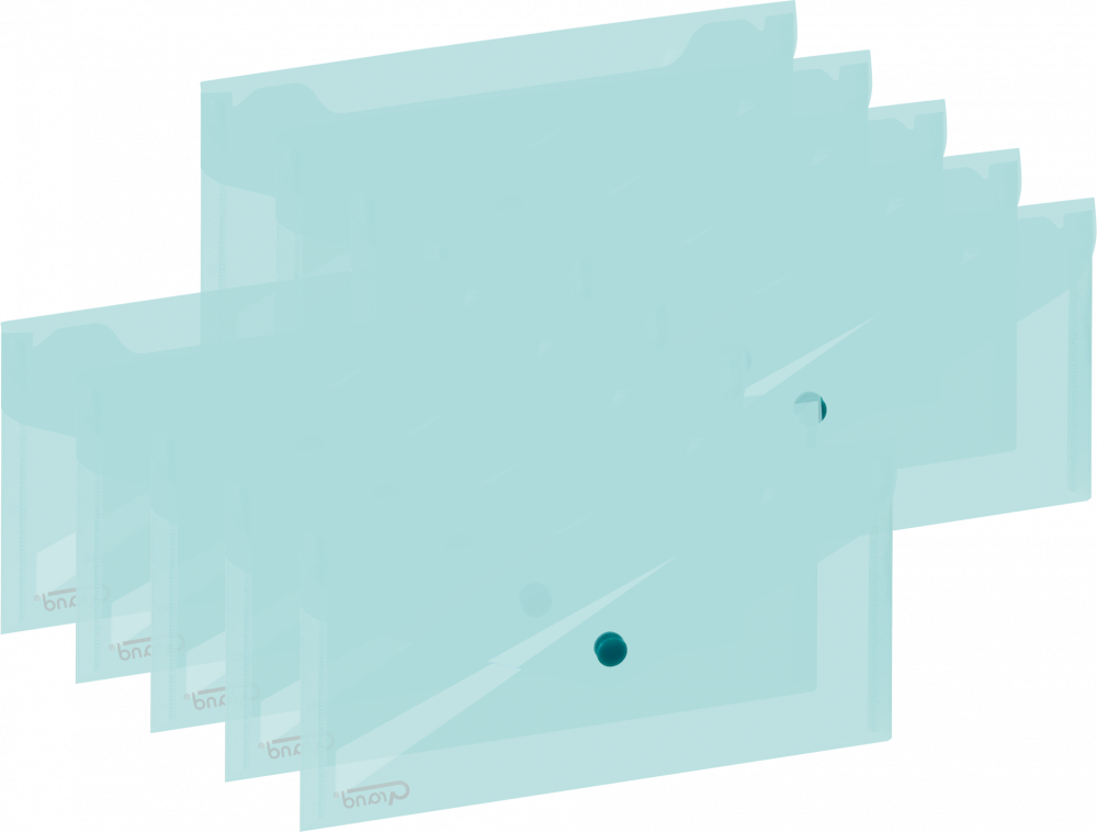 10x Teczka kopertowa Grand, DL, na zatrzask, zielony