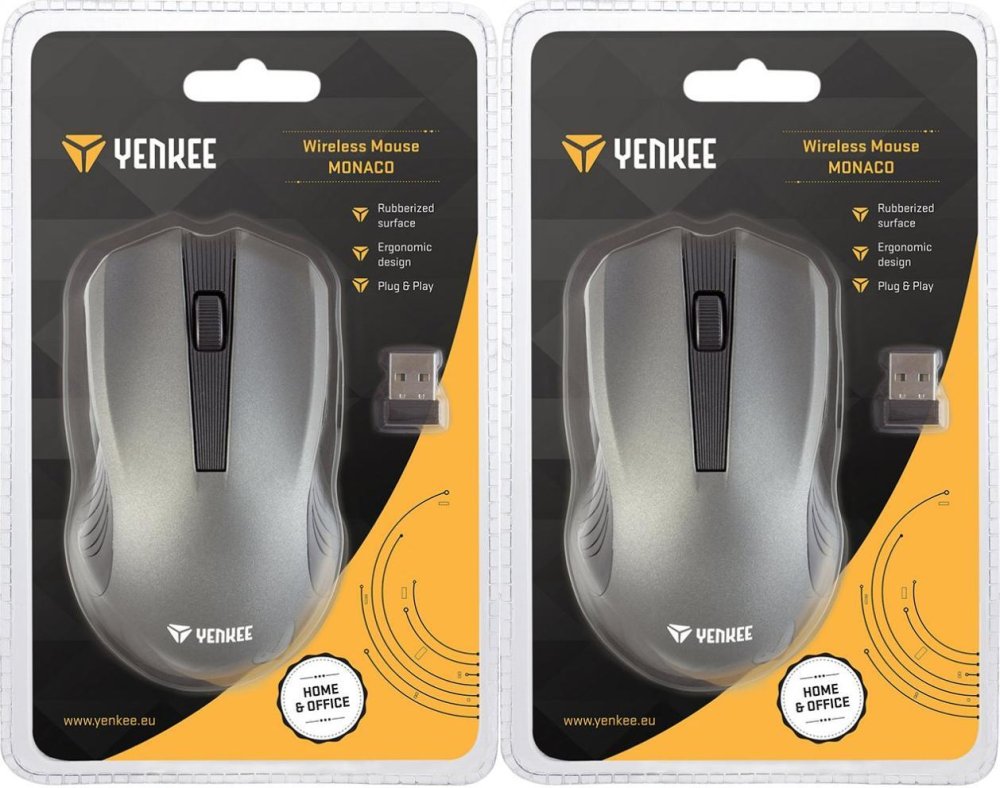 2x Myszka bezprzewodowa Yenkee Monaco, optyczna, grafitowy