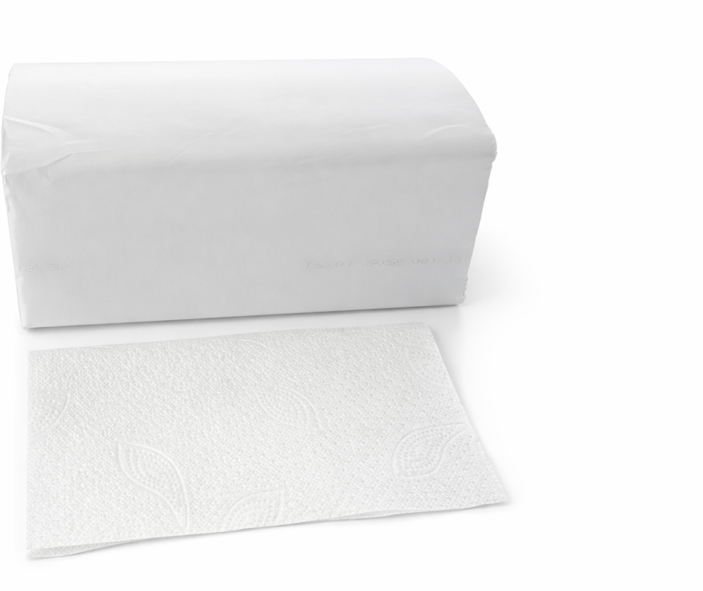 Ręcznik papierowy dwuwarstwowy, w składce ZZ, 150 składek biały