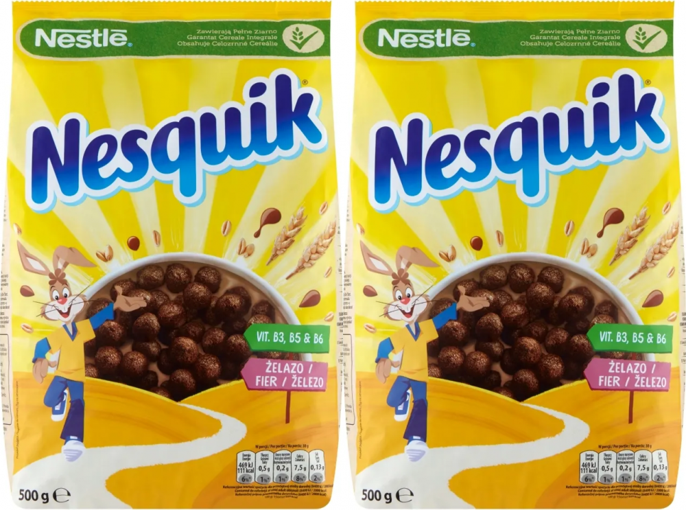 2x Płatki czekoladowe Nestle Nesquik, folia, 450g