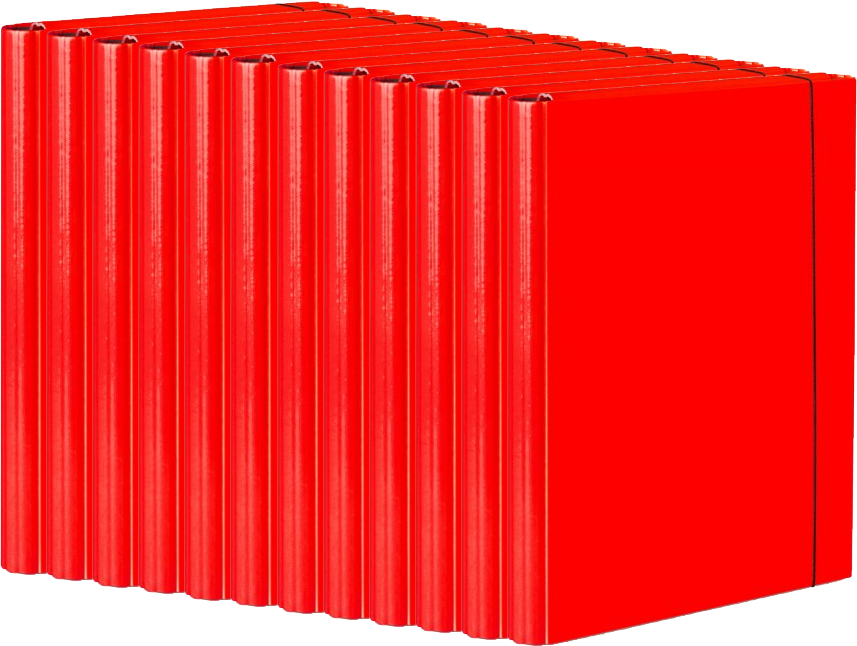 12x Teczka skrzydłowa z gumką VauPe Caribic, A4, 40mm, czerwony