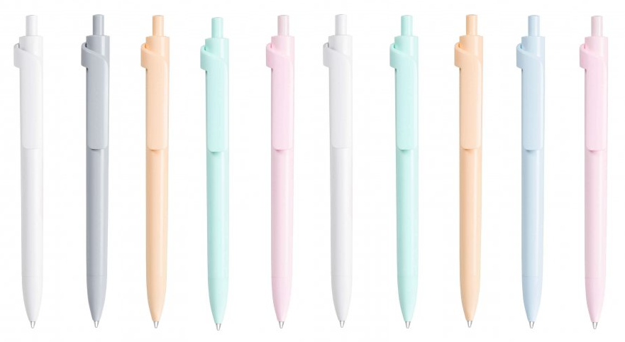 10x Długopis automatyczny SafeTouch Forte 604ST, antybakteryjny, mix kolorów pastelowych